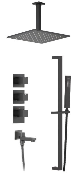 Душевая система Timo Selene SX-2239/03SM с изливом, черная матовая