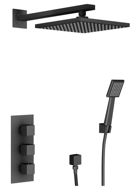 Душевая система Timo Tetra-Thermo SX-0179/03SM, черная матовая