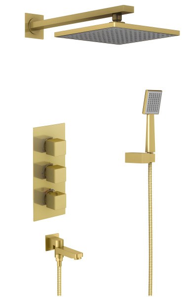 Душевая система Timo Tetra-Thermo SX-0199/17SM с изливом, матовое золото