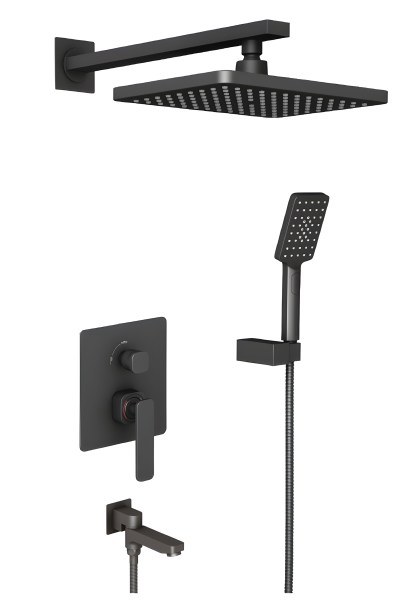 Душевая система Timo Torne SX-4399/03SM с изливом, черная матовая