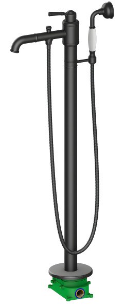 Напольный смеситель для ванны Timo Arisa 5300/03Y-CR с душем, черный матовый