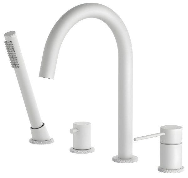 Смеситель на борт ванны Timo Saona 2320/16Y с душем, белый матовый