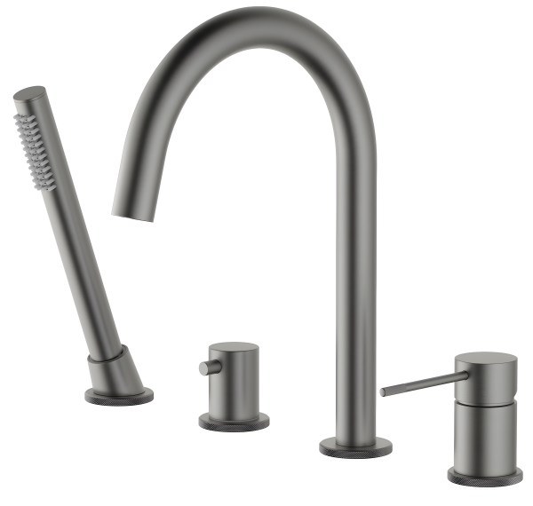 Смеситель на борт ванны Timo Saona 2320/18Y с душем, черное золото