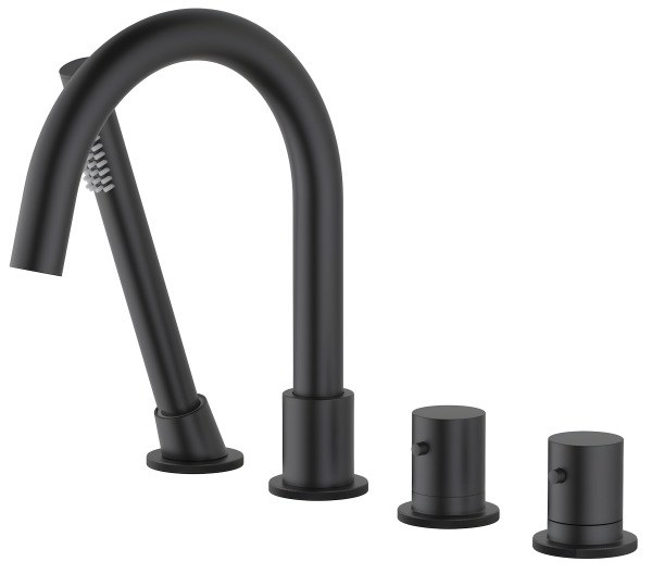 Смеситель на борт ванны Timo Saona 2330/03Y с душем, черный матовый