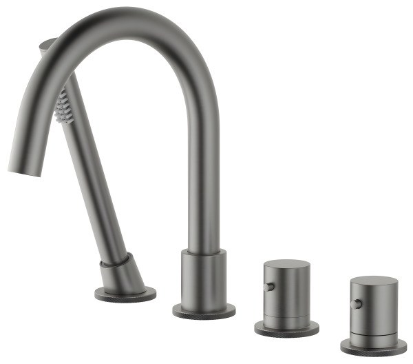 Смеситель на борт ванны Timo Saona 2330/18Y с душем, черное золото