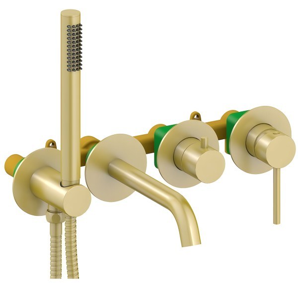 Смеситель для ванны Timo Saona 2314/17YSM с душем, матовое золото