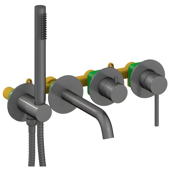 Смеситель для ванны Timo Saona 2314/18YSM с душем, черное золото