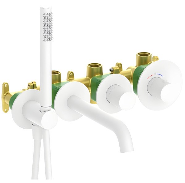 Смеситель для ванны Timo Saona 2324/16YSM с душем, белый матовый