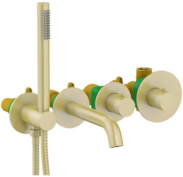 Смеситель для ванны Timo Saona 2324/17YSM с душем, матовое золото