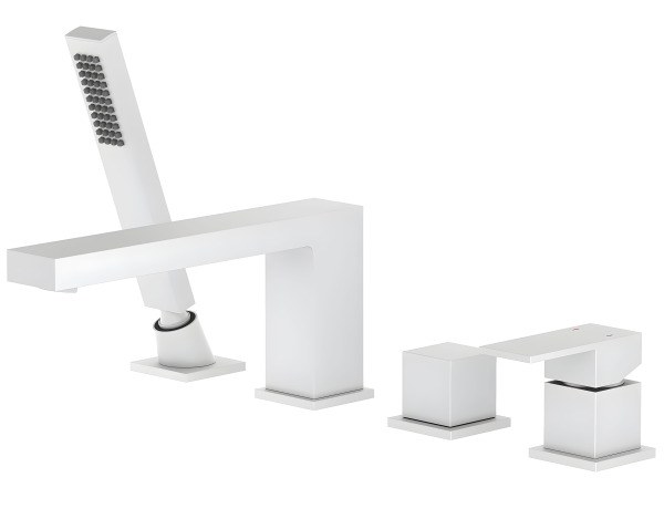 Смеситель на борт ванны Timo Selene 2130/16Y с душем, белый матовый