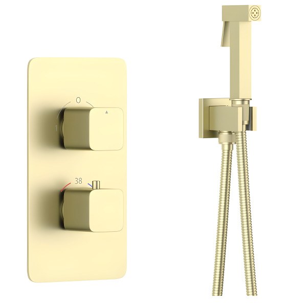 Гигиенический душ Timo Petruma 5089/17SM со смесителем, матовое золото