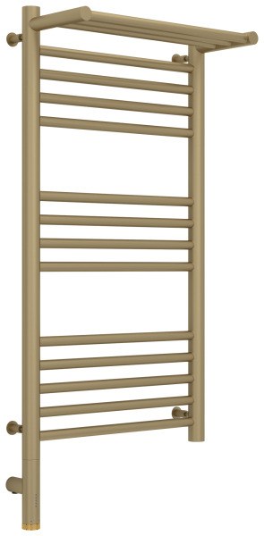 Полотенцесушитель электрический Сунержа Богема 3.0 L с полкой 40x80, матовое золото