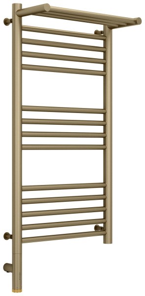 Полотенцесушитель электрический Сунержа Богема 3.0 L с полкой 40x80, золотой шелк