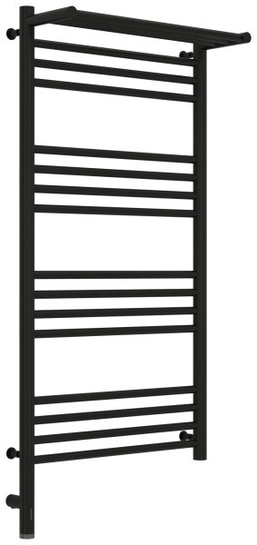 Полотенцесушитель электрический Сунержа Богема 3.0 L с полкой 50x100, черный матовый
