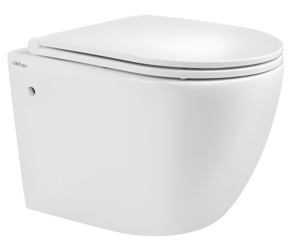 Подвесной унитаз Abber Bequem AC1103, белый с сиденьем, белый с сиденьем