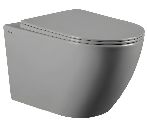 Подвесной унитаз Abber Bequem AC1103MG, серый матовый с сиденьем, серый матовый с сиденьем