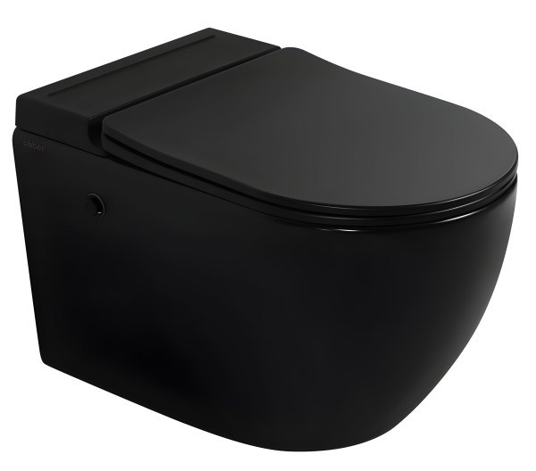 Подвесной унитаз Abber Bequem AC1108PMB, черный матовый с сиденьем, черный матовый с сиденьем