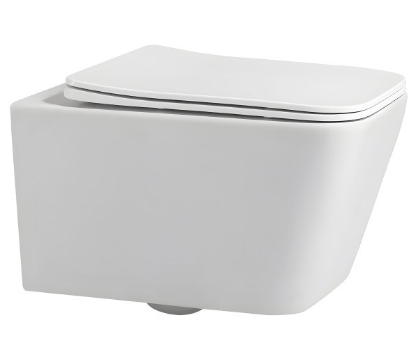 Подвесной унитаз Abber Rechteck AC1201MW, белый матовый с сиденьем