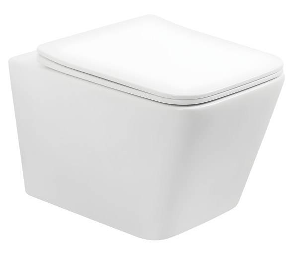 Подвесной унитаз Abber Rechteck AC1201T, белый с сиденьем