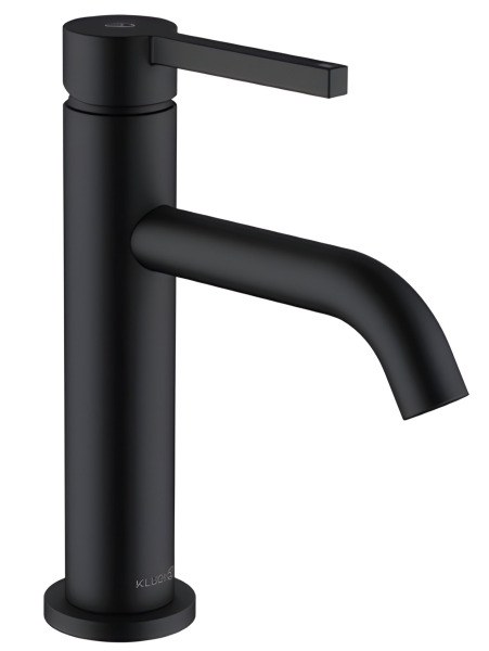 Смеситель для раковины Kludi Nova Fonte Pura 202883915, черный матовый с донным клапаном, черный матовый