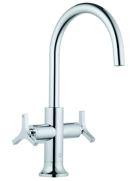 Смеситель для раковины Kludi Nova Fonte Déco 201180539, хром с донным клапаном, хром