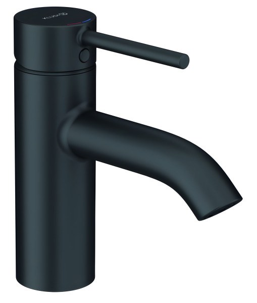 Смеситель для раковины Kludi Bozz 382663976, черный матовый с донным клапаном, черный матовый
