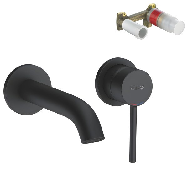 Смеситель для раковины Kludi Bozz Set 382443976S, черный матовый встраиваемый, черный матовый