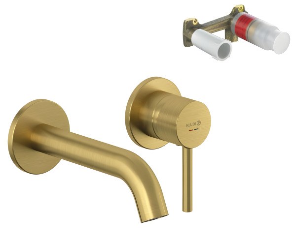 Смеситель для раковины Kludi Bozz Set 38244N076S, золото встраиваемый, золото