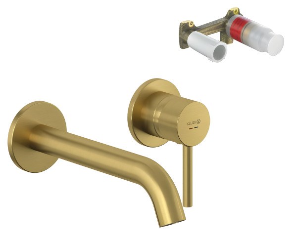 Смеситель для раковины Kludi Bozz Set 38245N076S, золото встраиваемый, золото