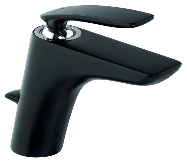 Смеситель для раковины Kludi Balance 520238775, черный матовый с донным клапаном, черный матовый