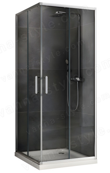 Душевой уголок Abber Schwarzer Diamant AG020805 80x80, профиль хром 80x80, профиль хром