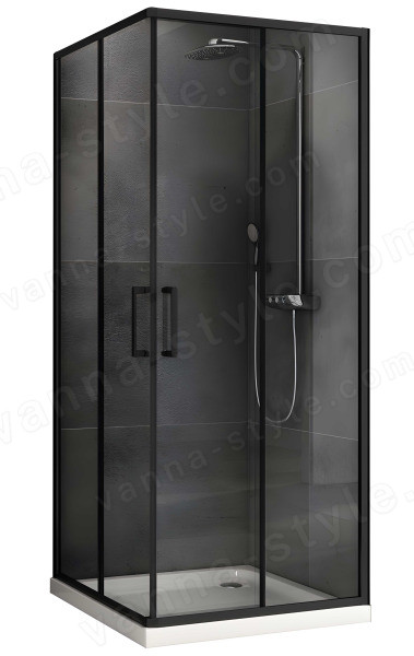 Душевой уголок Abber Schwarzer Diamant AG02100B5 100x100, профиль черны 100x100, профиль черный матовый