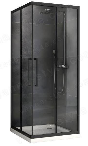 Душевой уголок Abber Schwarzer Diamant AG02080BH 80x80, профиль черный 80x80, профиль черный матовый