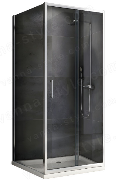 Душевой уголок Abber Schwarzer Diamant AG301005-S1005 100x100 100x100, профиль хром