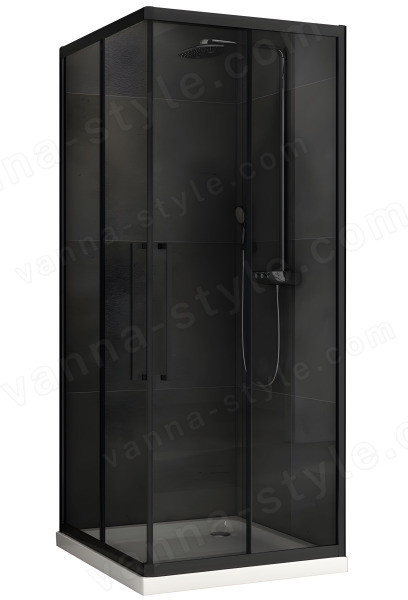 Душевой уголок Abber Schwarzer Diamant AG02080BDTH 80x80 профиль черный 80x80, профиль черный