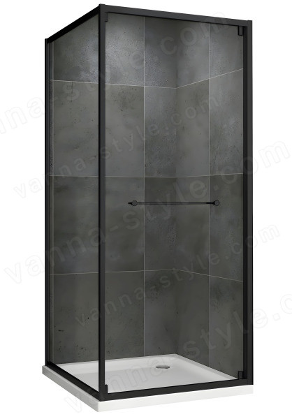 Душевой уголок Abber Schwarzer Diamant AG0A100B 100x100, профиль черный 100x100, профиль черный