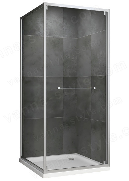 Душевой уголок Abber Schwarzer Diamant AG0A100 100x100, профиль хром  100x100, профиль хром
