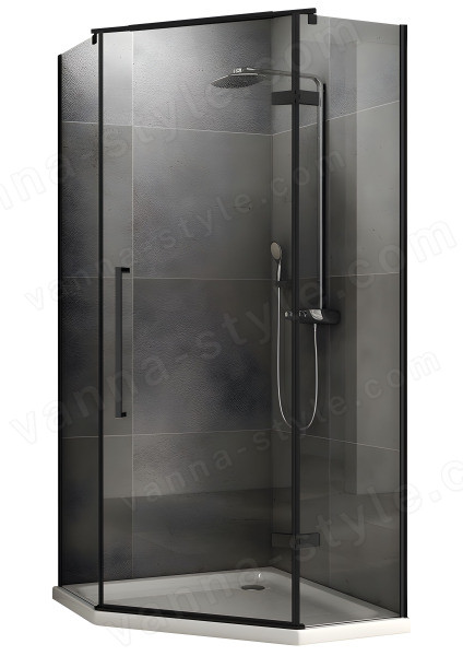 Душевой уголок Abber Ewiges Wasser AG05100B 100x100, профиль черный 100x100, профиль черный