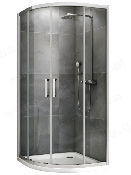 Душевой уголок Abber Schwarzer Diamant AG01080 80x80, профиль хром 80x80, профиль хром