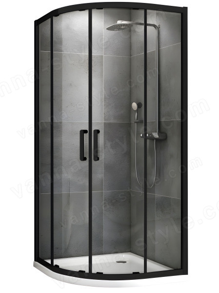 Душевой уголок Abber Schwarzer Diamant AG01100B 100x100, профиль черный 100x100, профиль черный