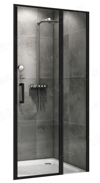 Душевая дверь Abber Sonnenstrand AG04100BS 100x195, профиль черный 100x195, профиль черный