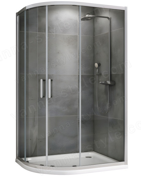 Душевой уголок Abber Schwarzer Diamant AG01180 100x80, профиль хром 100x80, профиль хром