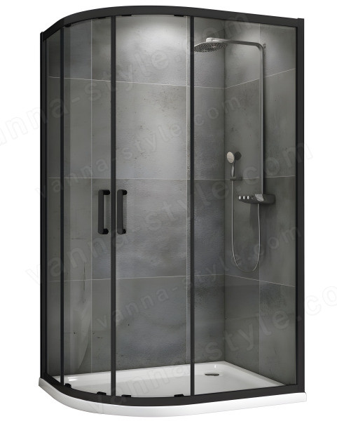 Душевой уголок Abber Schwarzer Diamant AG01190B 100x90, профиль черный 100x90, профиль черный