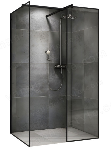 Душевой уголок Abber Immer Offen AG67129B 120x90, профиль черный 120x90, профиль черный