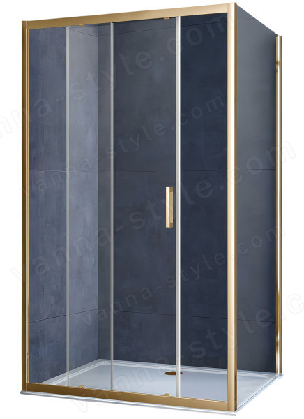 Душевой уголок Vincea Alpha VSR-3AL8015CLG 150x80, профиль золото 150x80, профиль брашированное золото