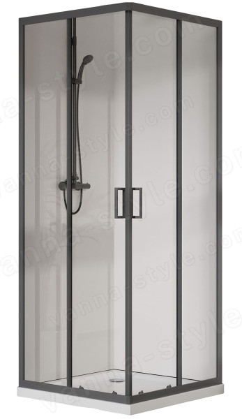 Душевой уголок Vincea City VSS-5CT8010CLGM 100x80 100x80, профиль вороненая сталь