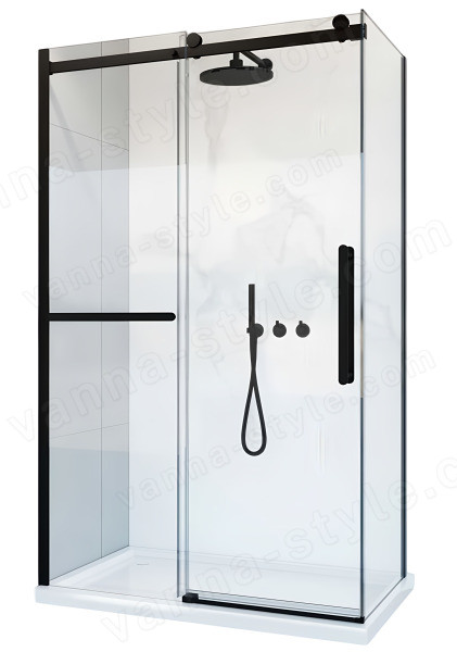 Душевой уголок Vincea Como Soft VSR-1CS8015CLB 150x80, профиль черный 150x80, профиль черный