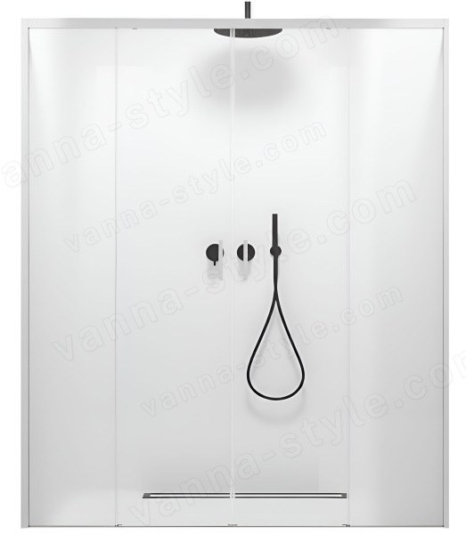 Душевая дверь WasserKraft Lippe 45S45 160x190, профиль хром