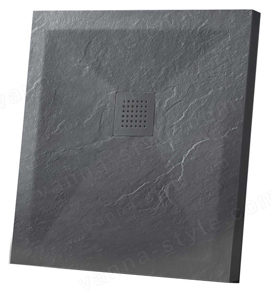 Душевой поддон Vincea VST-4SR9090A 90x90 из искусственного камня 90x90 из искусственного камня, антрацит