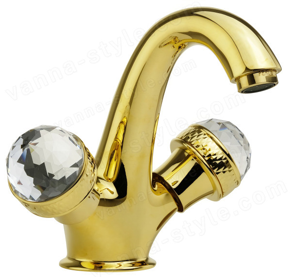 Смеситель для раковины Migliore Axo Crystal 18510, золото, золото